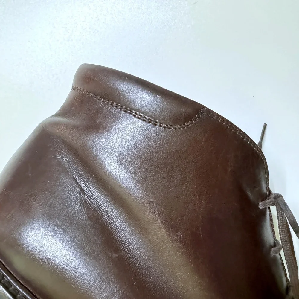 Tod's Chukka Boots Size 11.5 Dark Brown Leather Lace Up Italian Ankle Boots Men
